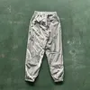 Star Cort Ustic Megashuku Pants Men's Nylon Joggers Shiny Black Grey Green Letter Embroidery Running Sportpants