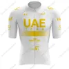 Cykeltröja sätter Black UAE Team 2023 Golden Set Short Sleeve Mens Clothing Road Bike Shirts Suit Bicycle Bib Shorts Mtb Maillot 230701