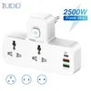 Stromkabelstecker ZUIDID Reiseadapter EU-Stecker Steckdosenleiste 3 USB-Steckdosenstecker 2AC Überspannungsschutz Smartphone-Ladegerät mit LED-Streifen 230701