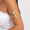 Moda Design Estético Flor Pulseira Braço Punk Abertura Ajustável Manguito Braço Pulseiras Para Mulheres Jóias