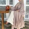 Katı Açık Abaya Kimono Dubai Türkiye Kaftan Müslüman Hırka Abayas Elbiseler Kadınlar Için Casual Robe Femme Kaftan İslam Giyim Ethni295V