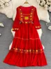 Городские сексуальные платья весна-лето богемное ретро платье с вышивкой праздник приморский пляж темперамент большие качели длинное платье GD696 230630