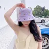 Gorra de pescador de algodón con patrón de bordado de oso nuevo, sombrero de cubo de pesca para mujer, sombrero de verano al aire libre de Panamá, sombrero de Hip Hop a la moda