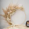 Flores secas Pampas Grass Grinalda Guirlanda Para Decoração De Casamento Boho Festa Em Casa DIY Pendurado Na Parede Porta Da Frente Sala De Estar Deco 230701