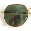 Lunettes de soleil Hommes Femmes Haute qualité Classique Marque de luxe Cadre en métal Couleur Gradient Lentille en verre ombrage vintage conduite pêche avec étui en cuir Accessoires