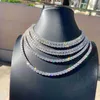 Bijoux Hip Hop en argent Sterling 925, testeur de passe, chaîne en diamant VVS Moissanite, chaîne de Tennis de luxe