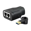 Nätverksnav 1 till 2 Extender PVC Ethernet Splitter Converter Socket Connector RJ45 Nätverksadapter med USB Power Cable för CAT5 CAT5E CAT6 230701