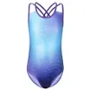 BAOHULU une pièce sangle Ballet justaucorps dégradé bleu gymnastique pratique Costumes enfants réservoir vêtements de sport body272x