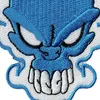 Fashion Skull Flame Hafted Patch Blue Badge Iron na kurtce aplikacja haft haftowy dostawca akcesorium motocyklowy kamizelka punk emble289q
