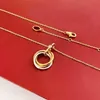 Factory spot card plus three-ring necklace set auger three color necklace pink diamond three-ring chain pendant clavicle spot wholesale