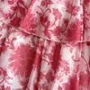 Tie dye printed Slip dress seaside resort beach dress gentle wind waist A-line ruffle cake dress