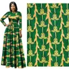 African Wax Print Fabric binta real Wax Fabric Ankara African Batik Breathable Cotton Green flower Fabric for dress suit2994