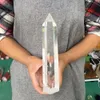 Dekorativa objekt Figurer 4001400G Big Size Clear Melting Stone Quartz Obelisk Crystal Wand Point Healing Fengshui för heminredning 230701