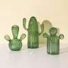 Decoratieve objecten Beeldjes Cactus Glazen Vaas voor Bureau Decoratie Transparant Hydrocultuur Plant Moderne Vazen Ambachten Woonkamer Decor 230701