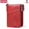 KAVIS en cuir véritable femmes portefeuille femme rouge Rfid porte-monnaie petit Walet Portomonee PORTEFEUILLE sac d'argent dame Mini porte-carte