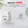 Power Cable Plug EU/UK/AU/US Plug Travel Charger 2000W Worldwide Conversion Power Adapter With USB Port Smart Phone QC3.0/PD 45W Fast Charging 230701