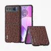 Genuine Leather Ostrich Slim Case for Moto Razr 40 Retro Business Armor Back Cover