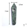 Rökande rör Natural Crystal Stone Pipe Komplett variation 45 Färger Energy Wand Healing Obelisk Gemstone Tower Point Tobacco Drop de Dhe0a