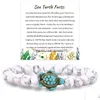 Perlé D'été Plage Tortue De Mer Carte Turquoise Perles Bracelet Pour Les Femmes Rose Quartz Rose Pierre Élastique Amitié Bijoux Cadeaux Drop Dhvgj