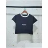 T-Shirt Femme Femme Top Designer T-shirt Noir Crop Lettres Imprimé Tee T-shirt D'été Femme Pluvier Casual Hip Hop Manches Courtes R Dh6Vp