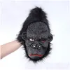 Máscaras de festa Máscara de orangotango Halloween Scary Ape Horror Sile Cosplay Foot Costume Supply Drop Delivery Home Garden Festive Supplies Dht7V