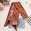 Sarongs Leopard Tiger Animal Bag Skinny Scenny 2023 New Women Silk Dickfled Beadband Fashion Neckerchief Diving Sclves Wraps J230703