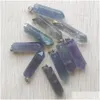 Charms Beautif Amethyst Naturalny kwarc róża biały kryształowy fluoryt labradoryt kamienny filar wisiorek do biżuterii Making 39mmx10mm dro dhisd