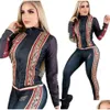 Calças femininas de duas peças, jaqueta e roupas de moletom Moda feminina com zíper Conjuntos de moletom com capuz Navio Drop Delivery Vestuário Roupas femininas Dh3Zz