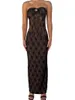 Casual Jurken Vrouwen Sexy Strapless Maxi Tube Jurk Off Shoulder Bodycon Backless Bloemen Tie Dye Slim Fitted Strand Lange Zonnejurk