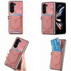 Fold5 Wallet Card Slot Folding Shell Cover voor Samsung Galaxy Z Fold 5 Retro Cowboy Design telefoon lederen tas