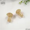 Stone Random Mas Natural Mushroom Plant Statue Carving Aquarium Home Decoration Crystal Polishing Gem 35X13.5Mm Drop Delivery Jewelry Dhhve