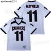 American College Football Wear Heren High School Cavaliers Lake Travis 11 Baker Mayfield voetbalshirt Volledig gestikt Ademend Puur katoen Zwart Wit Teamkleur Ex