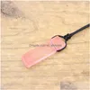 Collane con ciondolo Reiki Chakra Pietra naturale Slice Point Pendenti Collana Healing Ametista Quarzo rosa Lapislazzuli Labradorite Donna Uomo Dhu7H