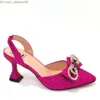 Chaussures habillées Chaussures habillées Dernière conception italienne Femmes africaines à talons hauts Sandales à bout pointu Fête de mariage Fuchsia Couleur Chaussures et sacs Ensemble Z230703