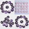 Charms 18mm Natural Stone Amethyst Crystals Gogo Donut Pendants Pärlor för smycken som tillverkar grossistdrop Leverans Fyndkomponenter DH4ZM