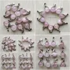 Charms Hand Hold Natural Rose Quartz Stone Charm Beads Pendenti per gioielli che fanno Drop Delivery Components Dhe0R