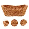 Serviser Set Desktop Organizer Hylla Hem Square Wicker Plast Frukt Container Förvaring Hand Hushållskorgar