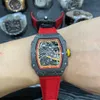 Richarmill zegarek na rękę na rękę na nadgarstki Wris Watche Watches Series Mens Automatyczny kalendarz mechaniczny 387475 mm Mens Watch RM6702 NTPT Black and Red CO WN Z2R0 MZ8D