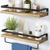 Floating shelves in bathroom shelves with towel bar wall brackets