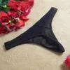 Nieuwe fijne Hele-Mode Zwarte Sexy Mannelijke slipje transparant gay lingerie Ondergoed Penis zak sex g strings Gay Pouch Man Gay 3259J