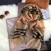 Designer Luxury Bur Home scarves for sale Silk Scarf Women's Autumn and Winter Korean Edition Versatile Mulberry Shawl Wool Plaid Long Dual purpose Spring