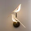 Candeeiro de parede Nordic LED Golden Bird Parlour Bar Luz de cabeceira Pendurada Novidade Rotatable Room Arandela interior