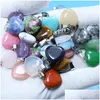 Charmes 16Mm Naturel Gem Pierre Pendentifs Opale Cristal Rose Quartz Hexagonal Pendum Reiki Pilier Diy Colliers Fabrication De Bijoux Drop Deli Dhvsx