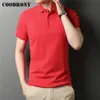 Polos para hombre Marca COODRONY Alta calidad Verano Clásico Color puro Casual Manga corta Algodón Polo-Camisa Hombres Slim Soft Cool Clothing C5200S 230703