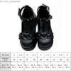 Dress Shoes Dress Shoes Sweet Heart Buckle Wedges Mary Janes Women Pink T-Strap Chunky Platform Lolita Shoes Woman Punk Gothic Cosplay Shoes 43 Z230703