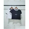 T-Shirt Femme Femme Top Designer T-shirt Noir Crop Lettres Imprimé Tee T-shirt D'été Femme Pluvier Casual Hip Hop Manches Courtes R Dh6Vp