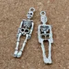 50 stks Halloween Skeleton Charms Scary Spooky Skull Patroon Hanger DIY Craft Handgemaakte Voor Halloween Cosplay Party Decor