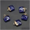 Bedels Delicaat Natuursteen Vierkant Rozenkwarts Lapis Lazi Turkoois Opaal Hanger Diy Voor Armband Ketting Oorbellen Sieraden Maken Dhhd5