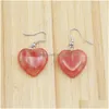 Charm Natural Stone Heart Charms Earrings Pendants Rose Quartz Opal Crystal Dangle Women Party Jewelry Drop Delivery Dhalw