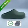 Zapatillas Diseñador Italia Muggles para hombre diapositivas Sandalias de verano de goma con zapatilla de playa de moda Sandalias de goma con punta redonda negro verde hombres mujeres lujo T230703